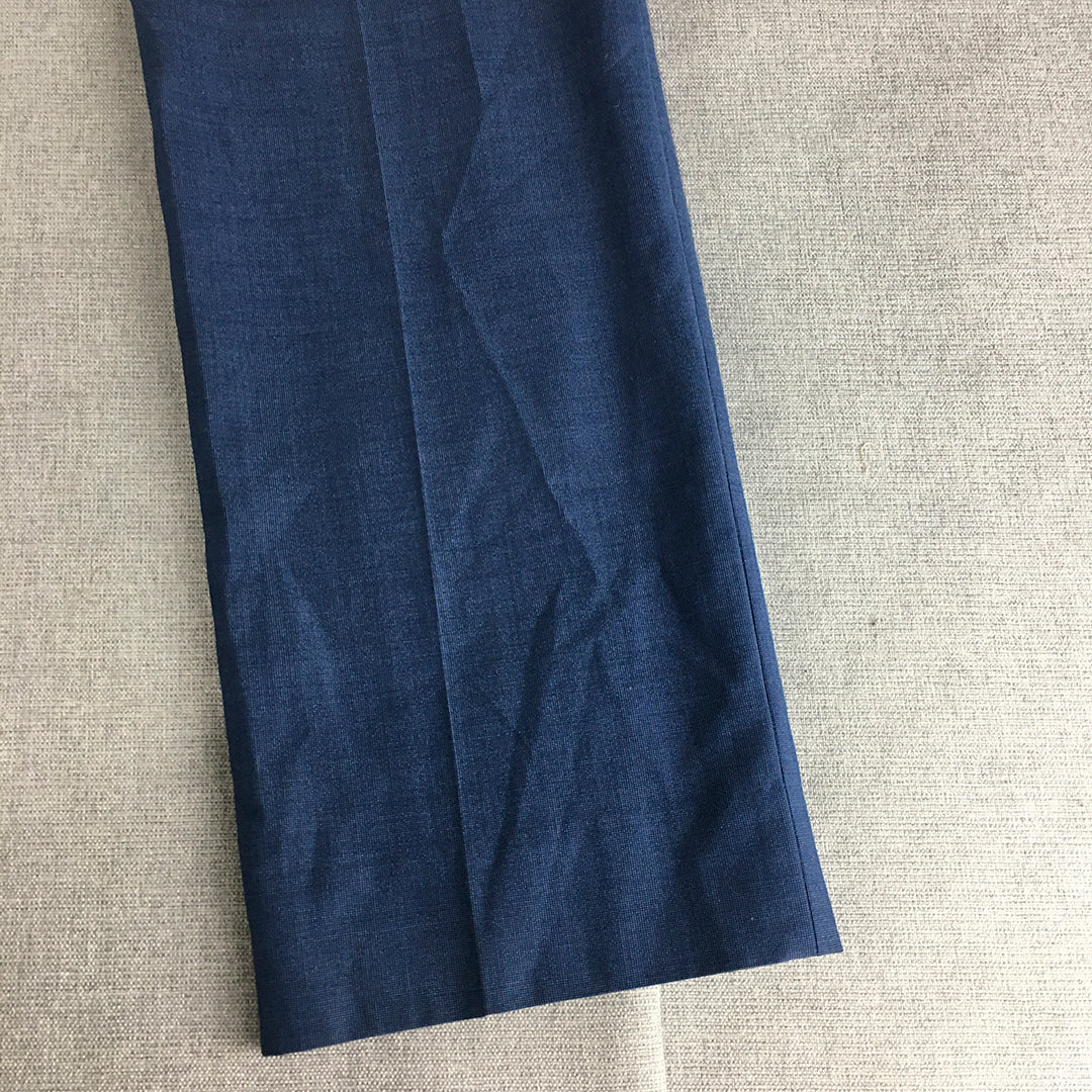 New England Mens Dress Pants Size 32 (W32 x L32) Blue Slim Straight Pockets