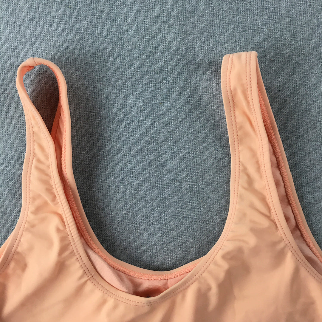 Pink Soda Sport Womens Cropped Top Size XS Peach Pink Activewear Sports Bra