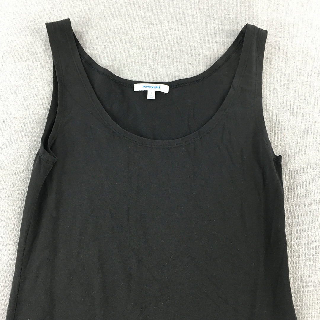 Valleygirl Womens Tank Dress Size S Black Mini Stretch Fabric Sleeveless