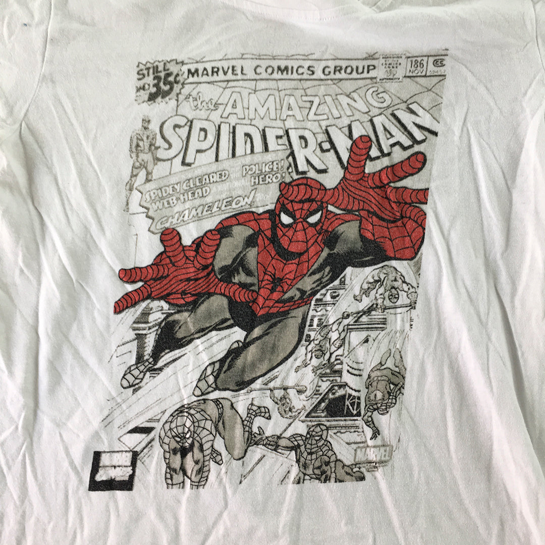 Marvel Spider-Man Kids Boys T-Shirt Size 14 White Short Sleeve Comic Tee