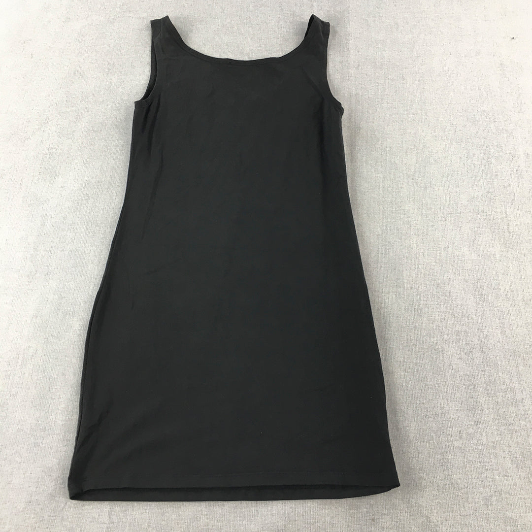 Valleygirl Womens Tank Dress Size S Black Mini Stretch Fabric Sleeveless