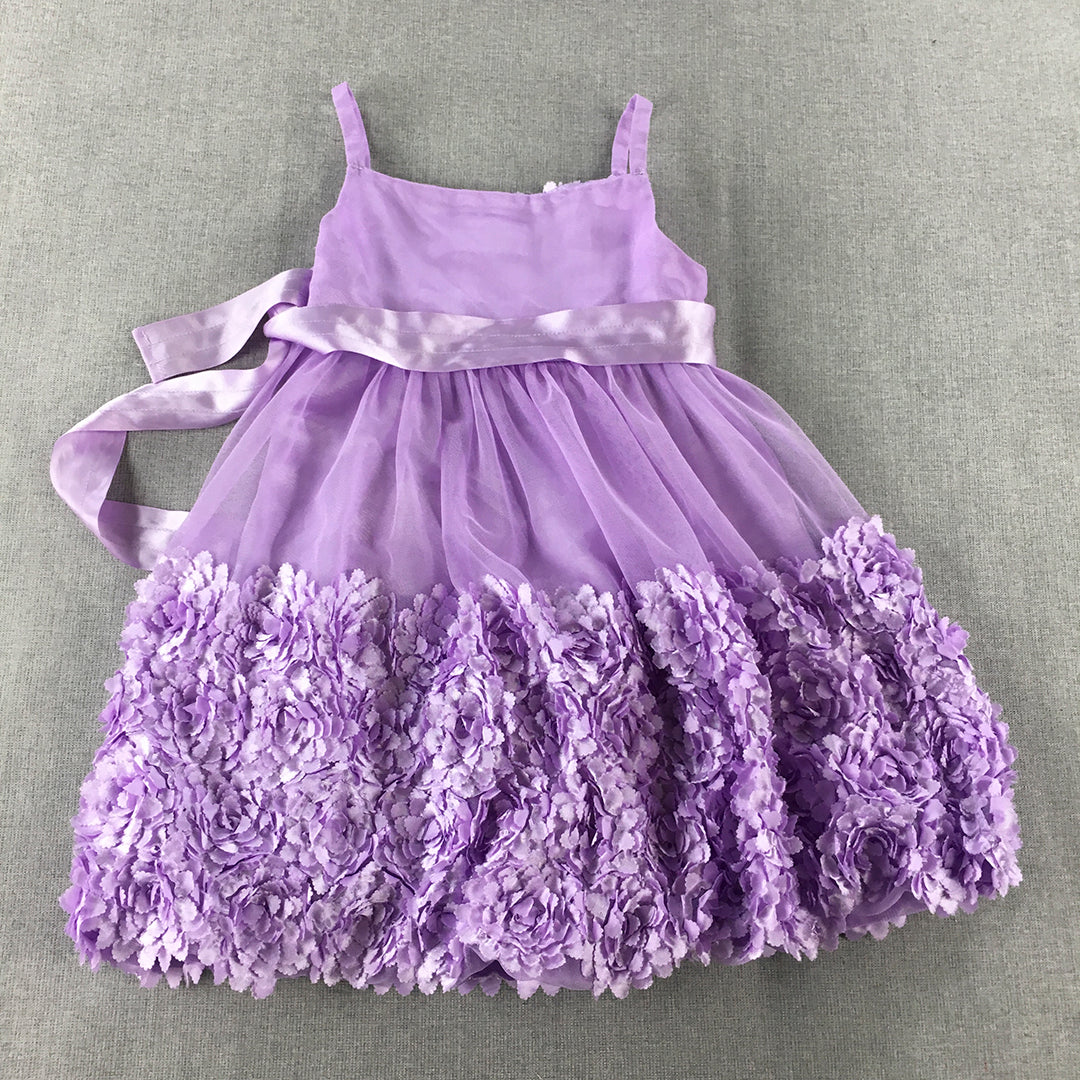 Bonnie Jean Kids Girls Dress Size 4 Toddler Lavender Purple Floral