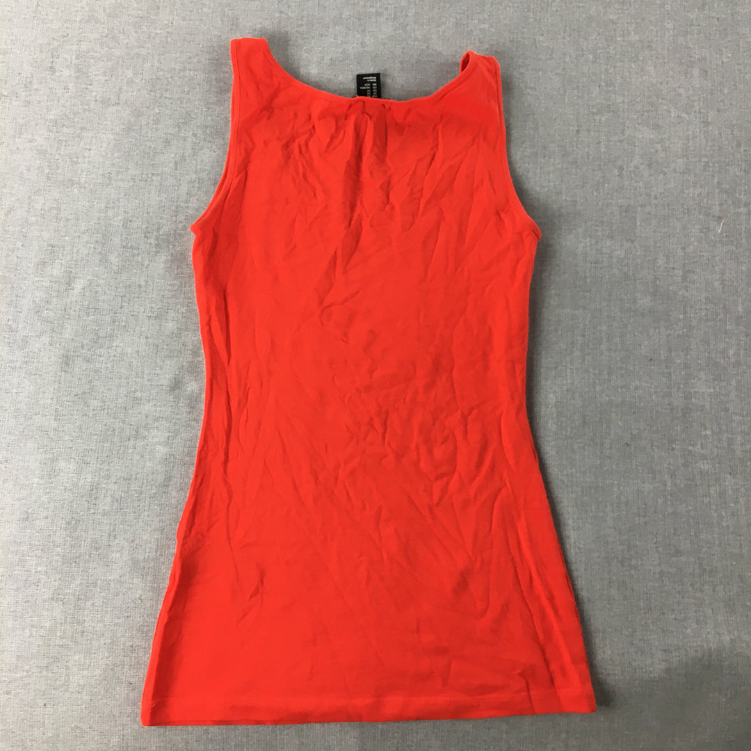 H&M Womens Tank Top Size XS Red Sleeveless Stretch Fabric Shirt