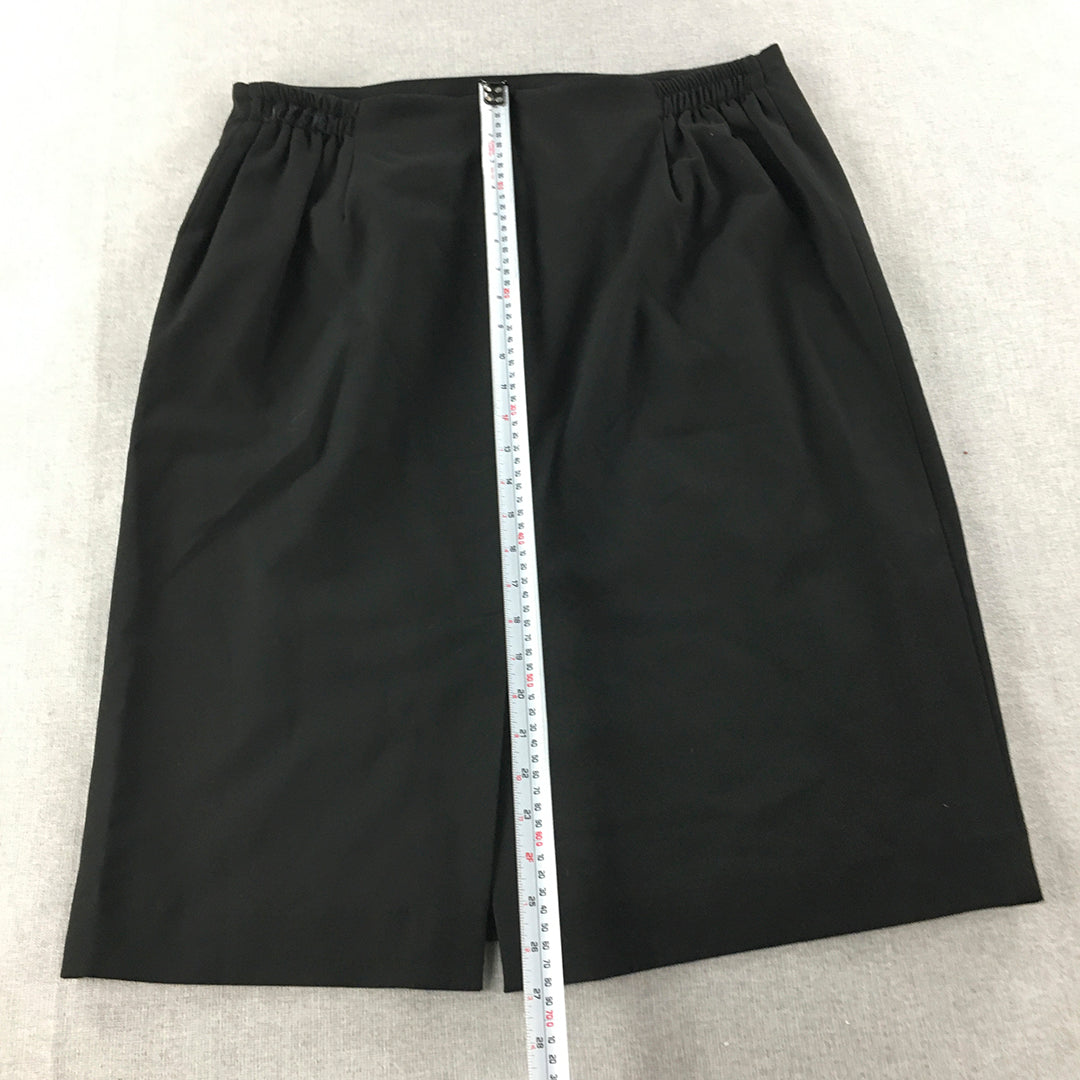 LSJ Collection Womens A-Line Skirt Size 18 Black Midi