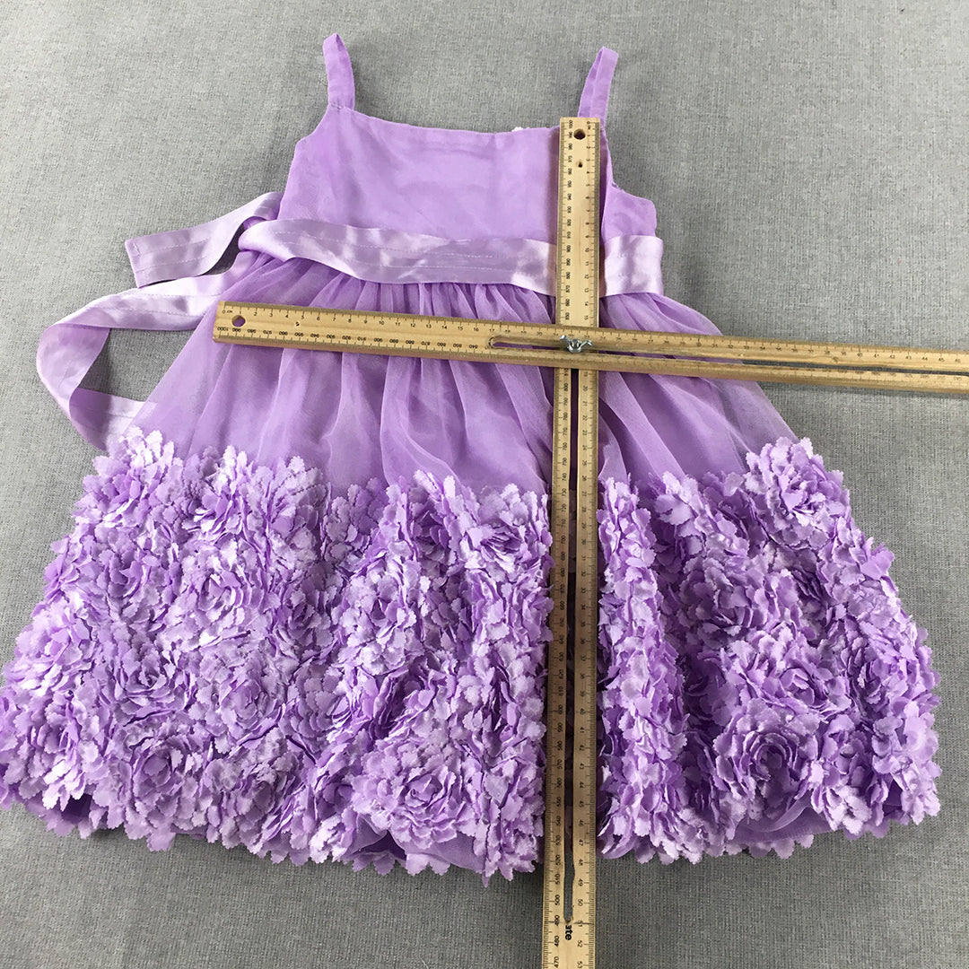 Bonnie Jean Kids Girls Dress Size 4 Toddler Lavender Purple Floral