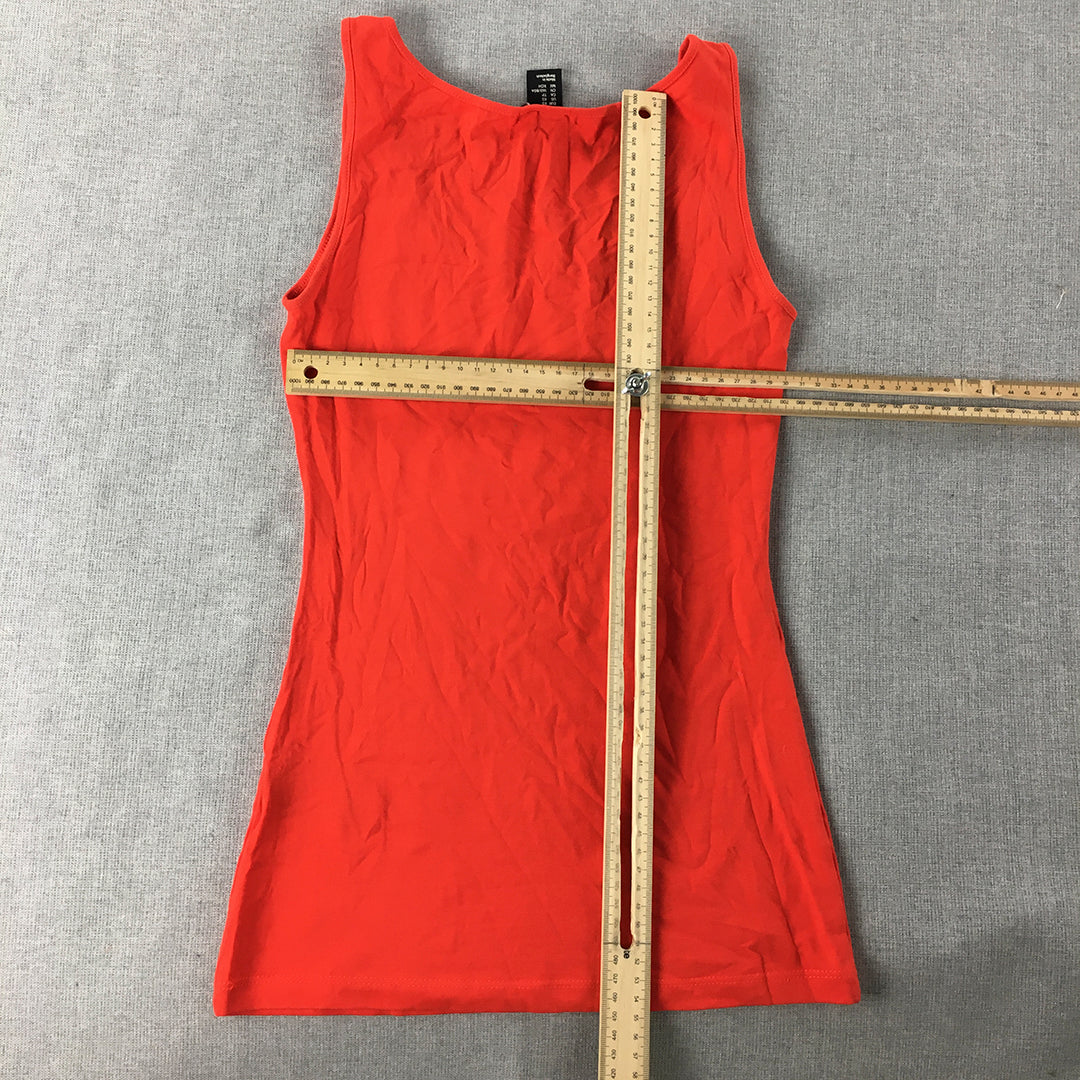 H&M Womens Tank Top Size XS Red Sleeveless Stretch Fabric Shirt