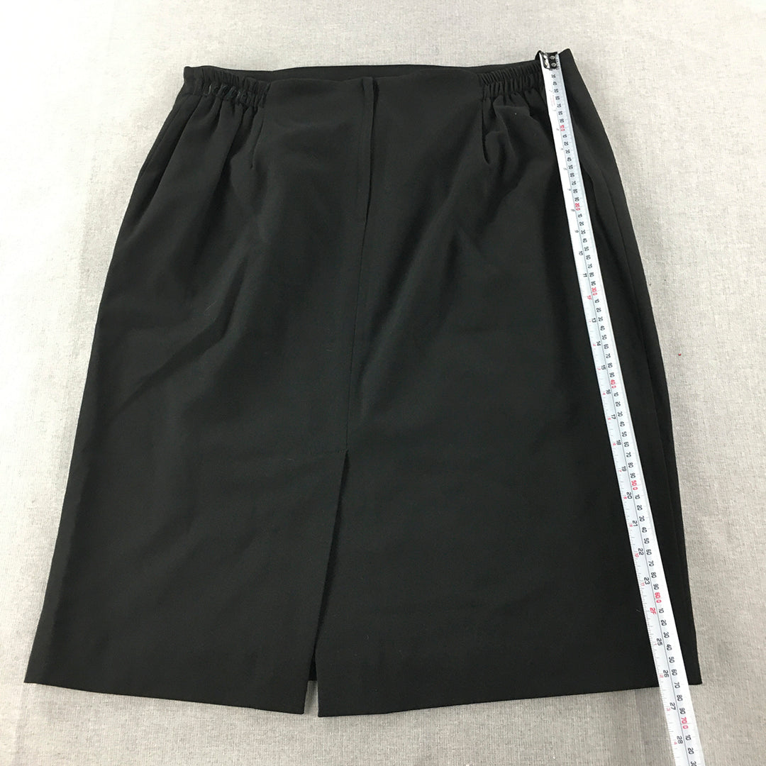 LSJ Collection Womens A-Line Skirt Size 18 Black Midi