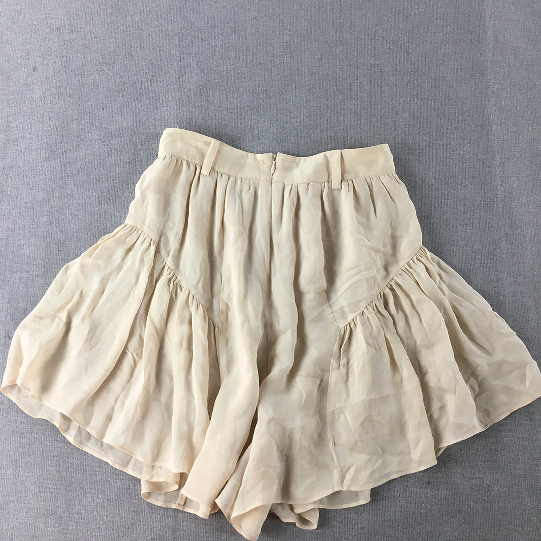 Alice McCall Womens Silk Mini Skirt Size 8 Brown Pleated