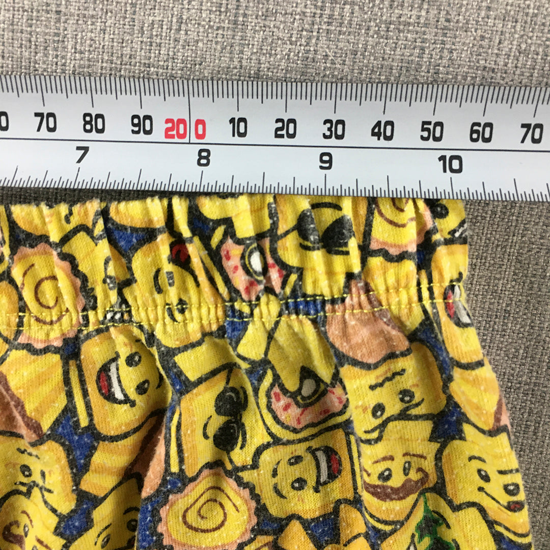 Lego Kids Boys Pajama Shorts Size 6 Yellow Elastic Waist Sleepwear