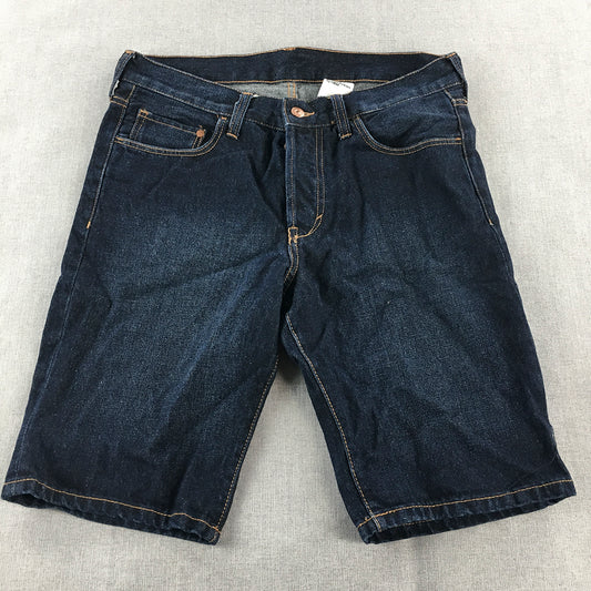 H&M Mens Denim Shorts Size 30 Blue Dark Wash Jorts