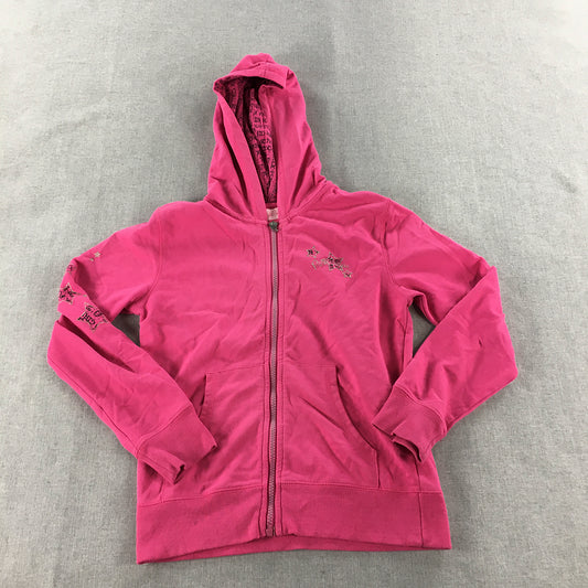 Pink Sugar Kids Girls Hoodie Jacket Size 10 Hot Pink Zip-Up Pockets Coat