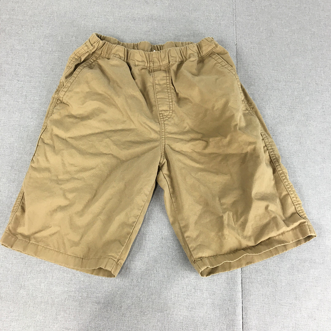 Uniqlo Kids Boys Shorts Size 13 Years (Youth L) Brown Elastic Waist Pockets