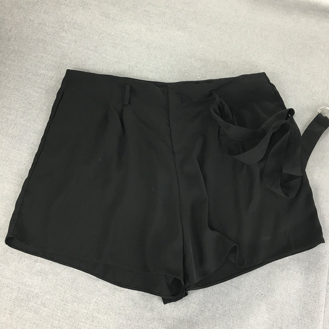 City Chic Womens Shorts Size XL Black Belted