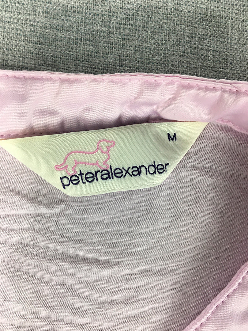 Peter Alexander Womens Sleep Shirt Size M Pink V-Neck Short Sleeve Pajama