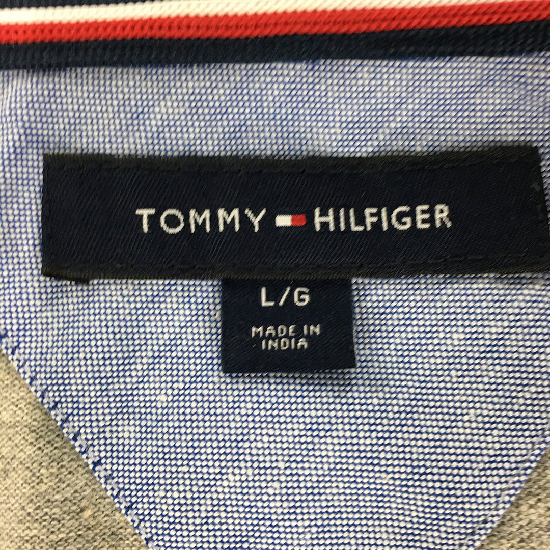 Tommy Hilfiger Mens Polo Shirt Size M Grey Logo Collared Short Sleeve Rugby