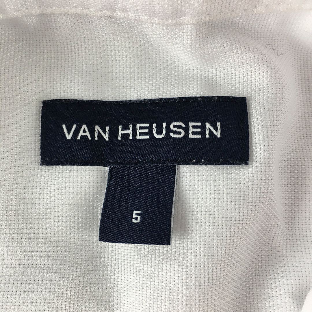 Van Heusen Kids Boys Shirt Size 5 White Long Sleeve Button-Up Collared