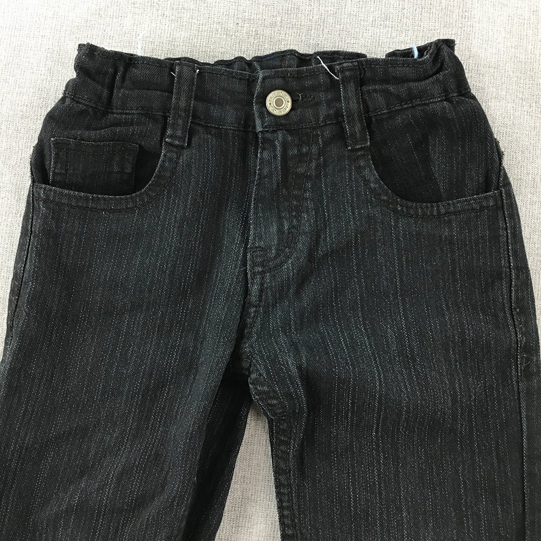 Easybuy Kids Boys Jeans Size 5 - 6 Years Black Straight Elastic Waist