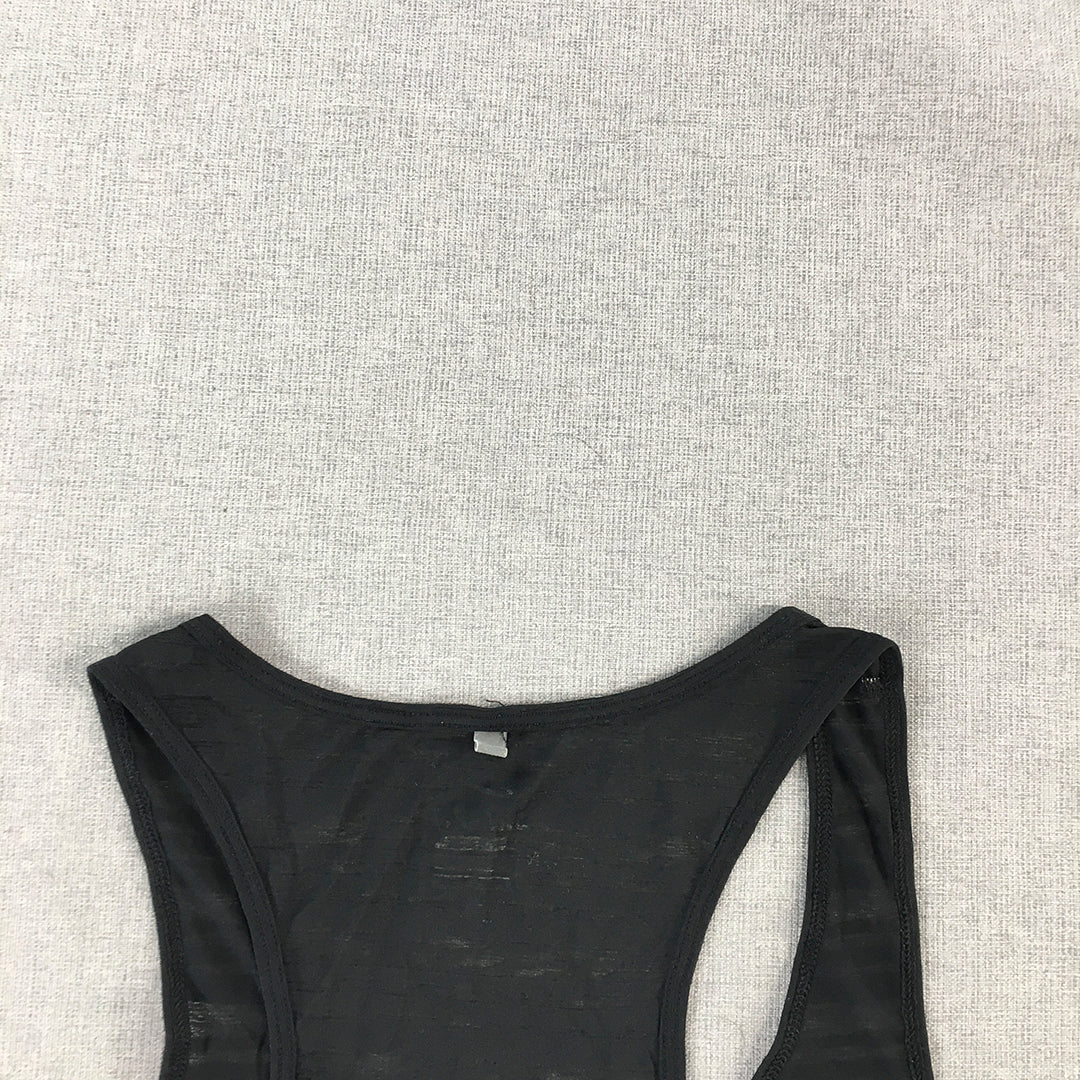 Nike Womens Tank Top Size M Black Sleeveless Dri-Fit Shirt