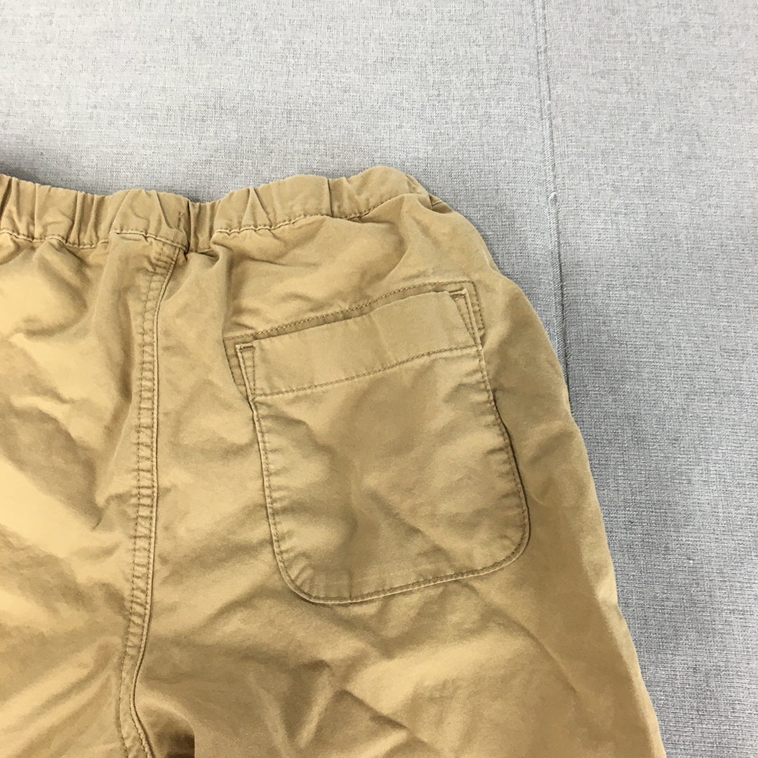 Uniqlo Kids Boys Shorts Size 13 Years (Youth L) Brown Elastic Waist Pockets