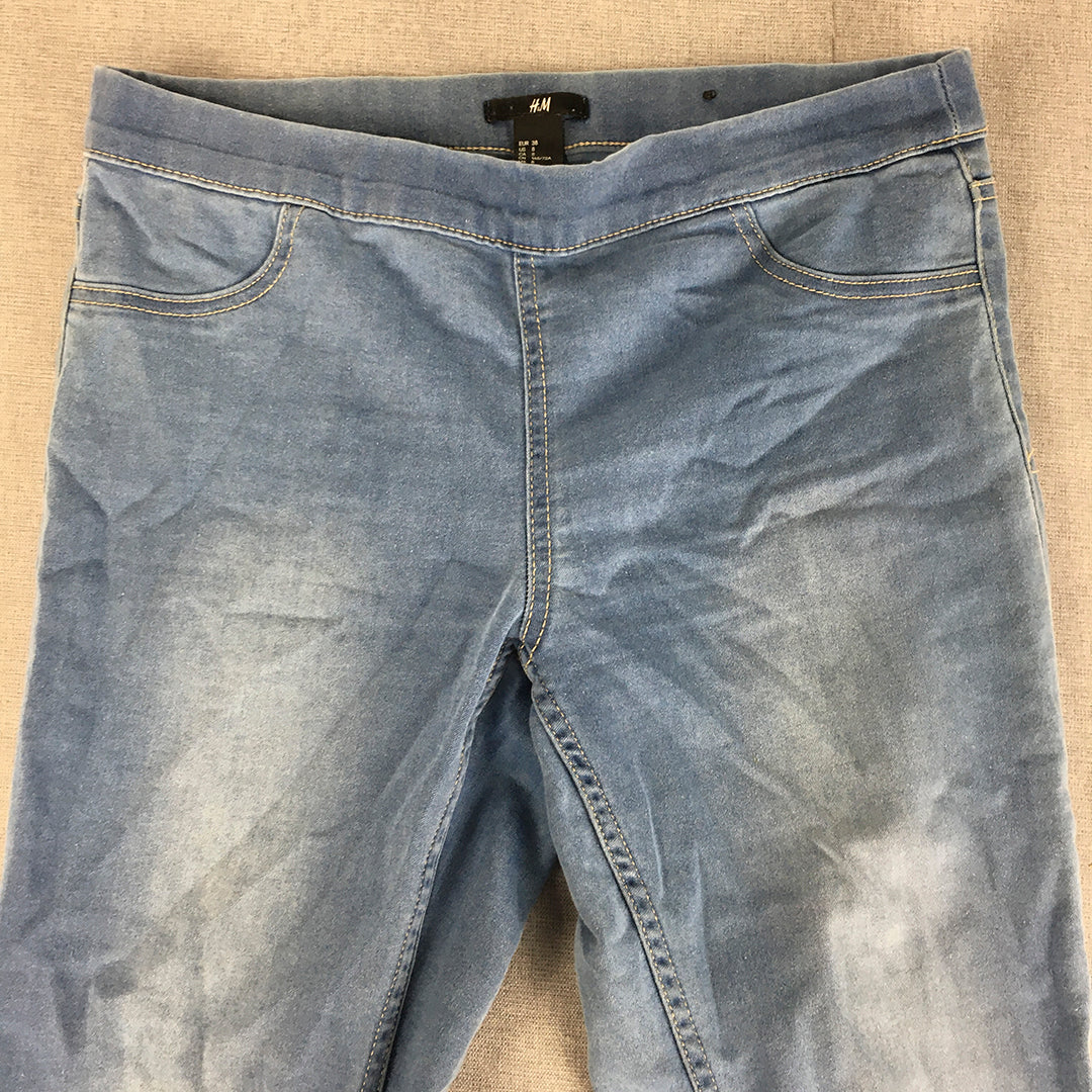 H&M Womens Skinny Jeans Size 8 Blue Light Wash Stretch Denim Legging