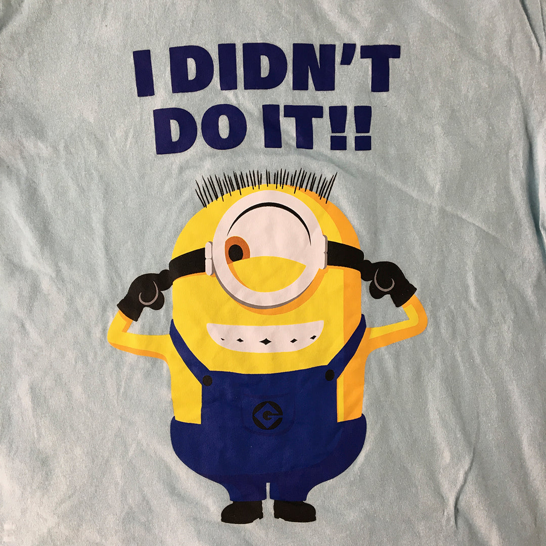 Minions Kids Boys T-Shirt Size 7 Blue Despicable Me Short Sleeve Top