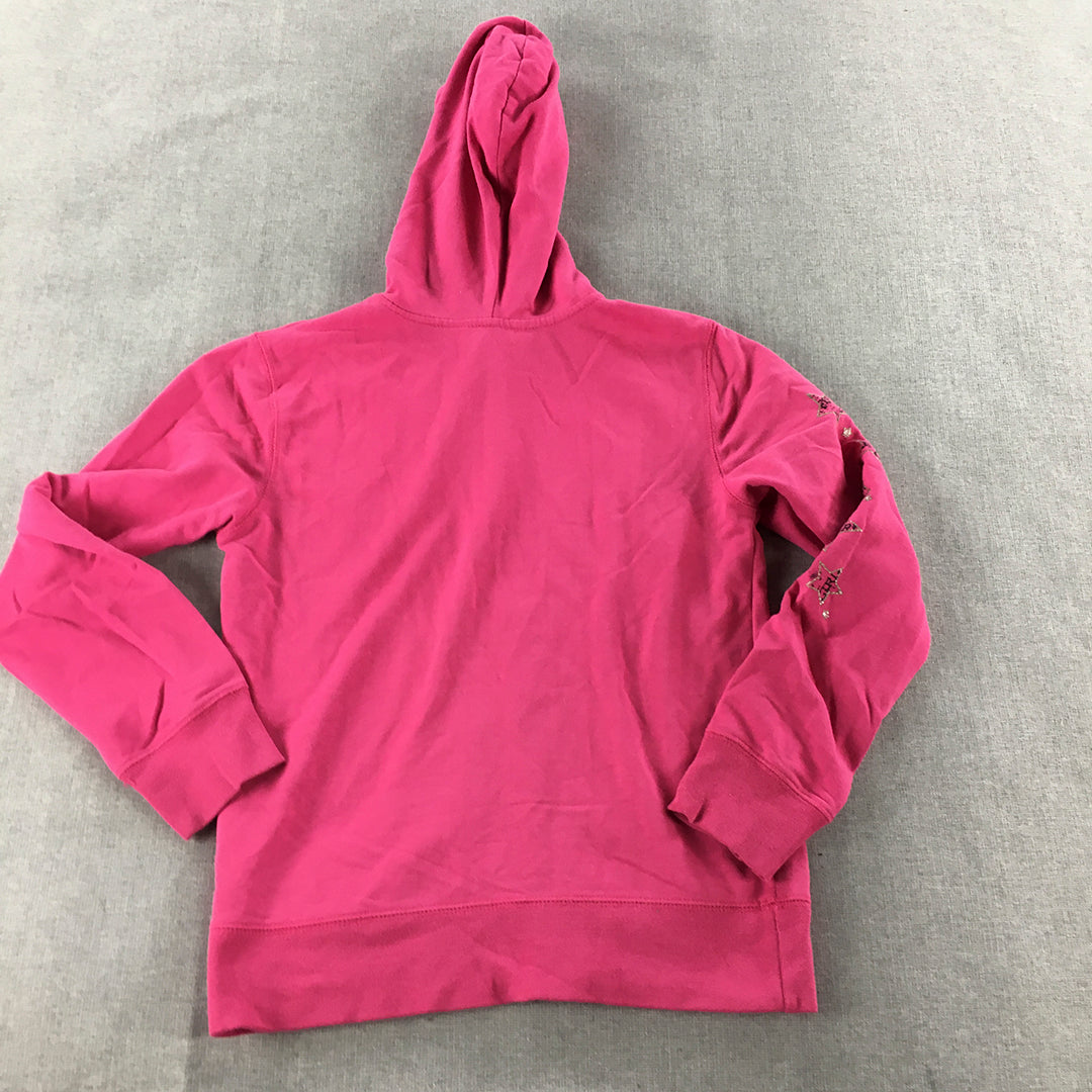 Pink Sugar Kids Girls Hoodie Jacket Size 10 Hot Pink Zip-Up Pockets Coat