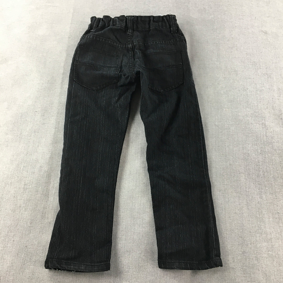 Easybuy Kids Boys Jeans Size 5 - 6 Years Black Straight Elastic Waist