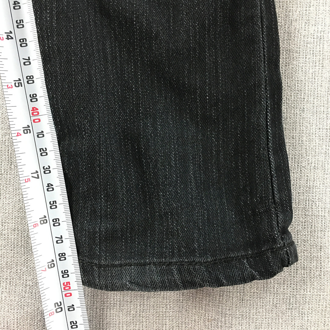 Easybuy Kids Boys Jeans Size 5 - 6 Years Black Straight Elastic Waist