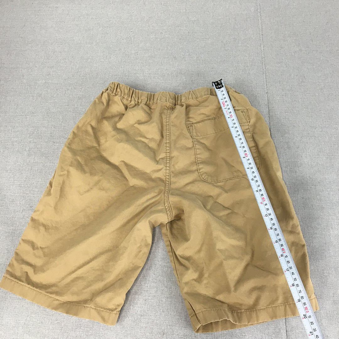 Uniqlo Kids Boys Shorts Size 13 Years (Youth L) Brown Elastic Waist Pockets