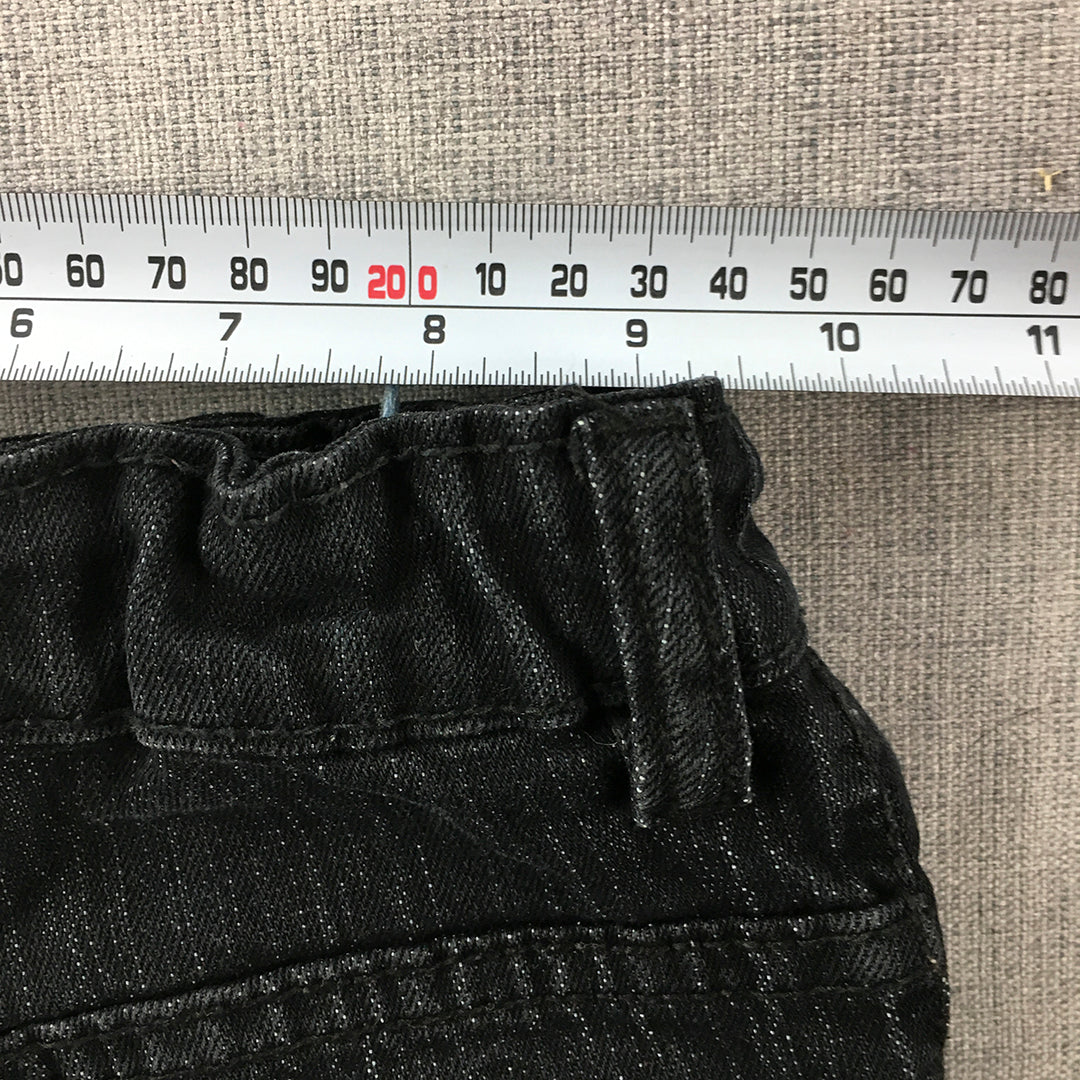 Easybuy Kids Boys Jeans Size 5 - 6 Years Black Straight Elastic Waist