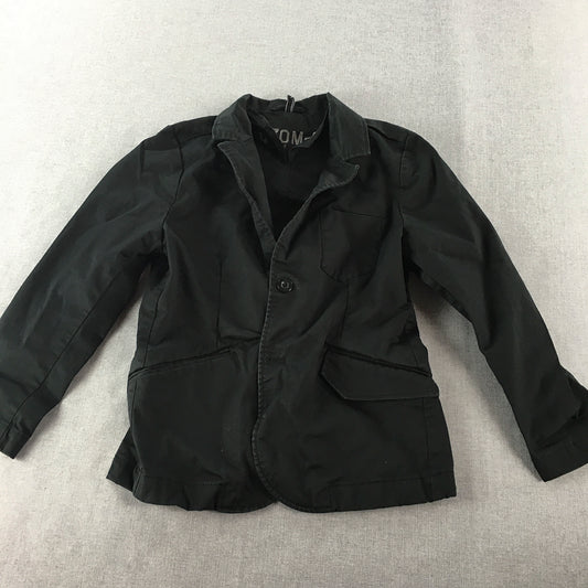 Zom-B Womens Blazer Jacket Size 10 Black Button Collared Coat