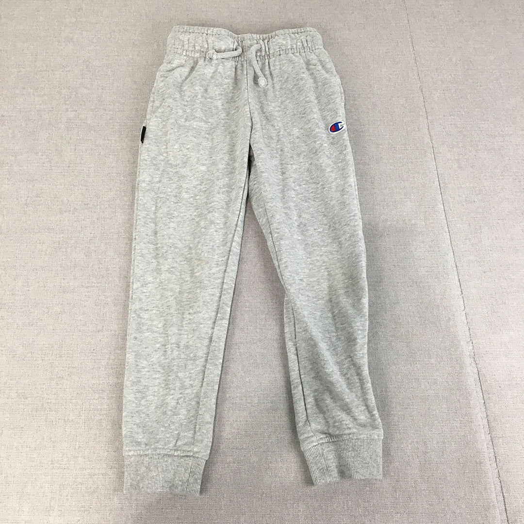 Champion Kids Boys Tracksuit Pants Size 6 Grey Logo Drawstring Jogger