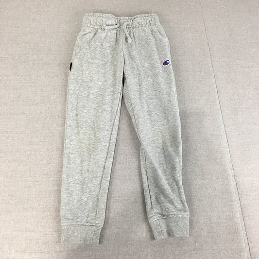 Champion Kids Boys Tracksuit Pants Size 6 Grey Logo Drawstring Jogger