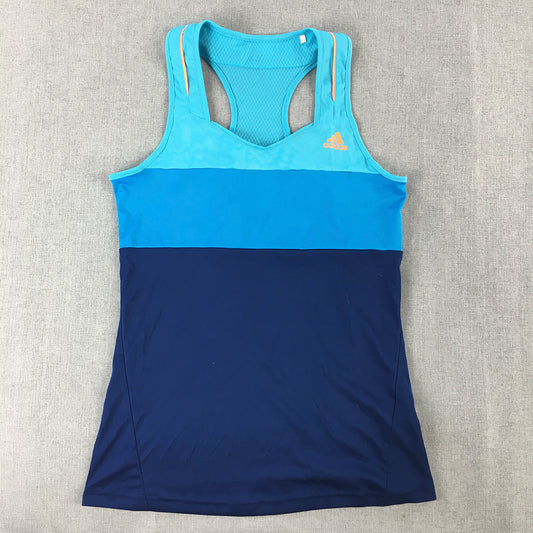 Adidas Womens Tank Top Size S Blue Logo Sleeveless Shirt