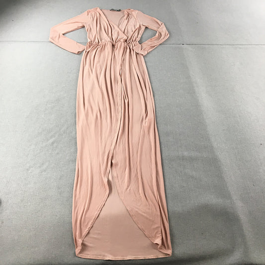 NEW Boohoo TALL Womens Evening Gown Size 8 Pink Maxi Full Length Dress