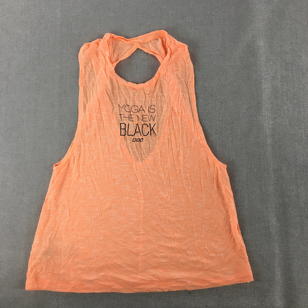 Lorna Jane Womens Tank Top Size M Peach Orange Sleeveless Shirt