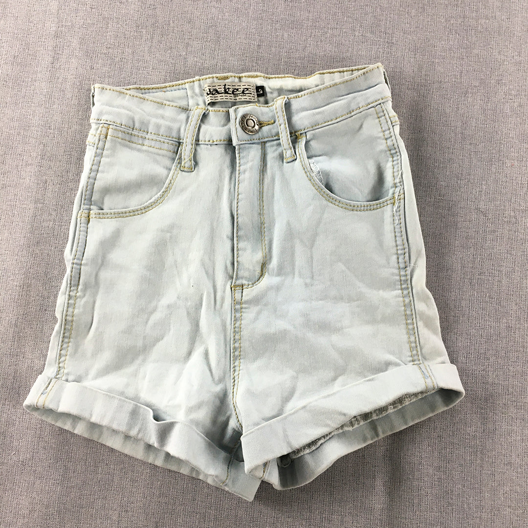 Wakee Denim Womens Shorts Size 6 Blue Light Wash Pockets