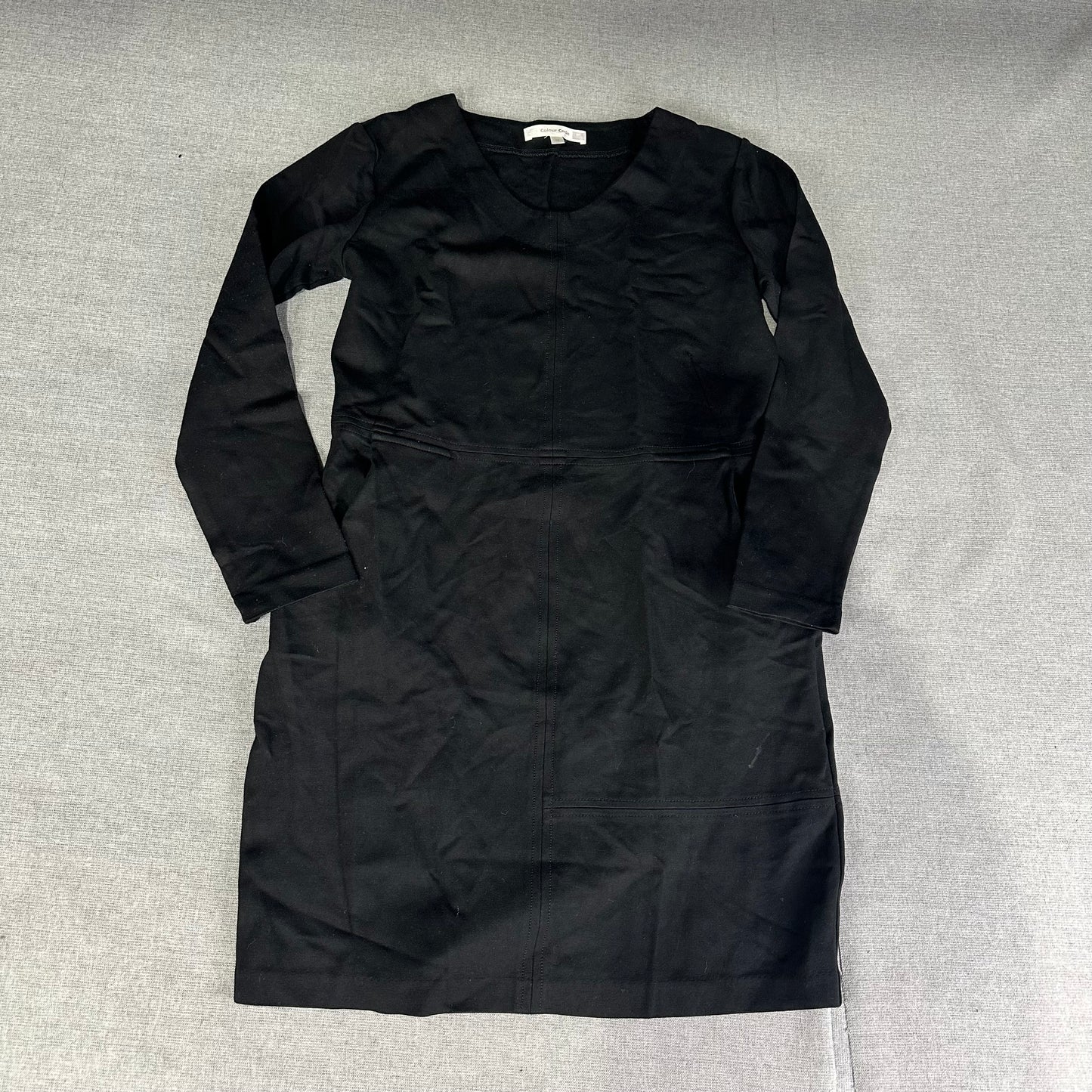 Colour Code Womens Shift Dress Size 12 Black Mini V-Neck Pockets