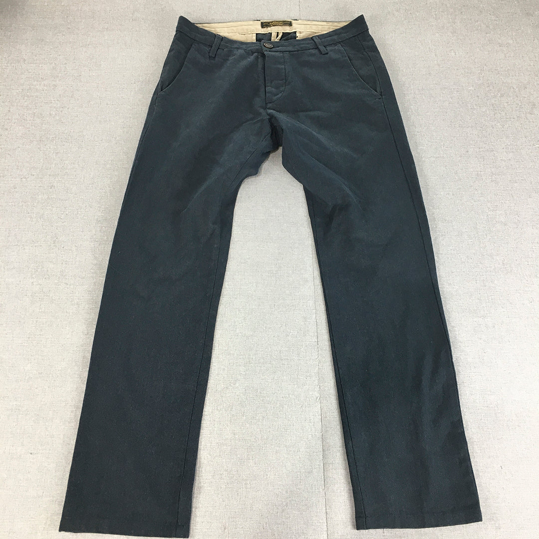 Jack & Jones Mens Chino Pants Size 31 Navy Blue Straight Pockets Trousers