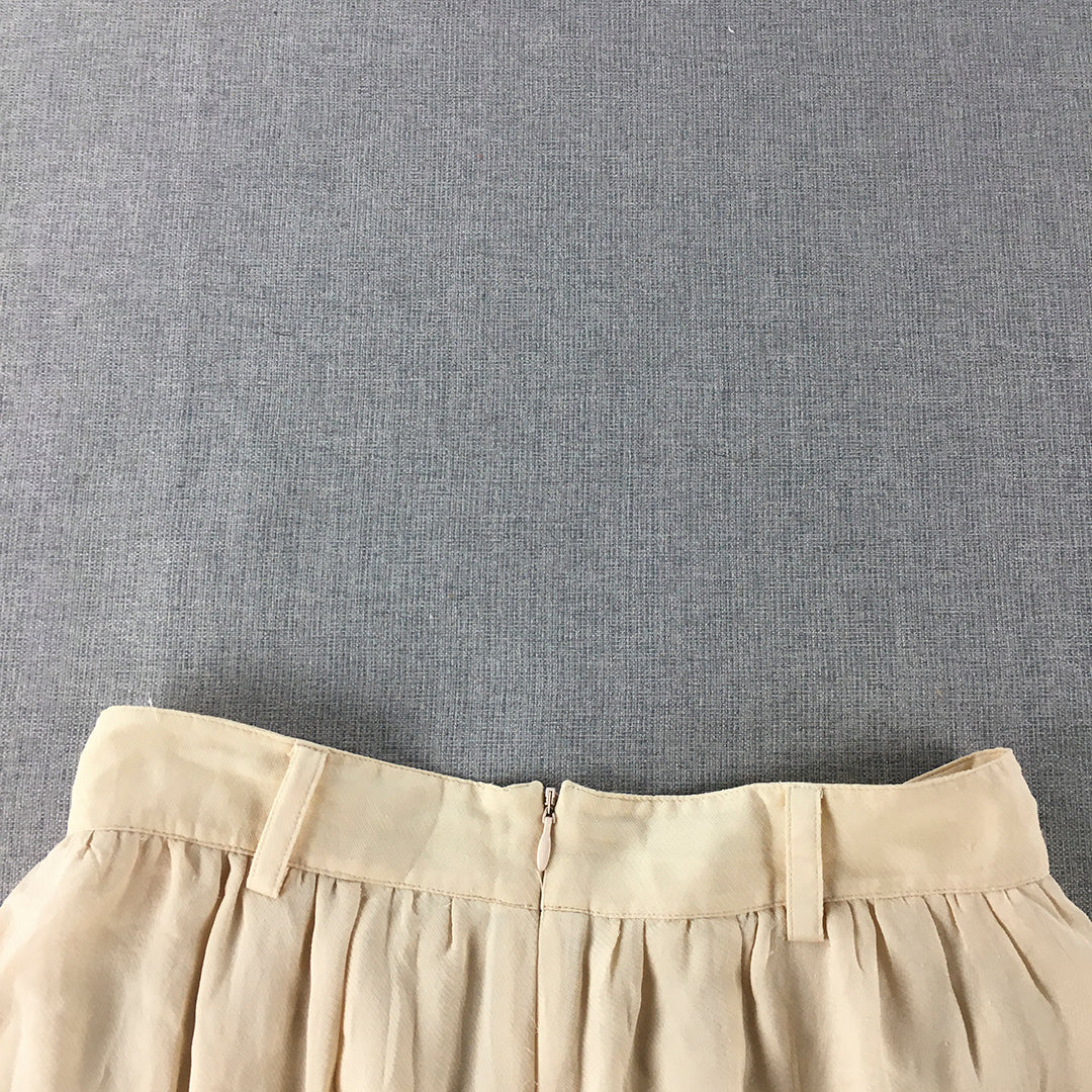 Alice McCall Womens Silk Mini Skirt Size 8 Brown Pleated