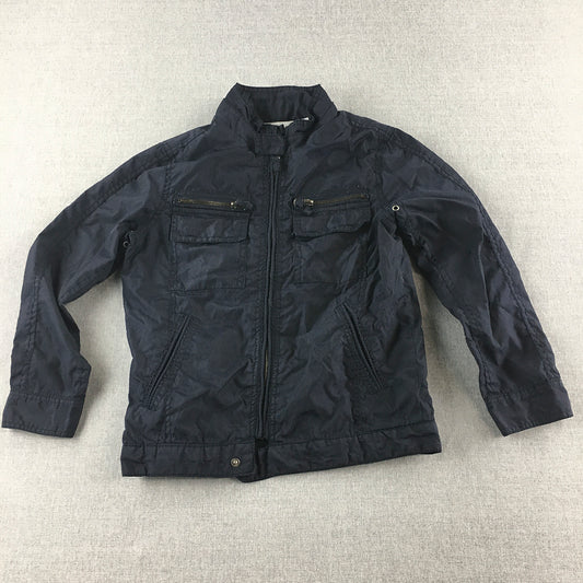 Massimo Dutti Kids Boys Jacket Size 7 - 8 Years Blue Zip-Up Pockets Windbreaker