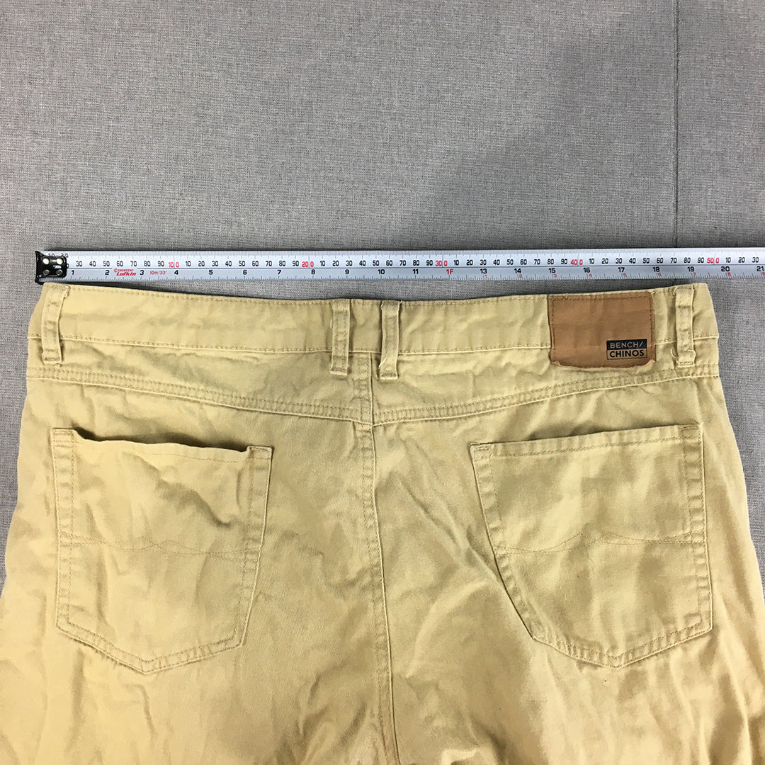 Bench Mens Chino Shorts Size 38 Brown Pockets Casual Walking