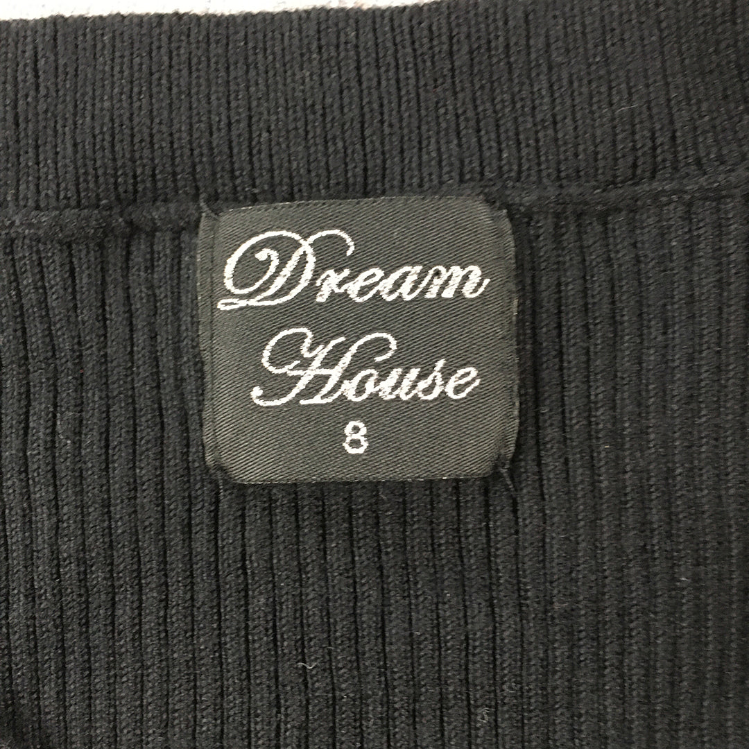 Dream House Womens Knit Layered Top Size 8 Black White Jumper Shirt