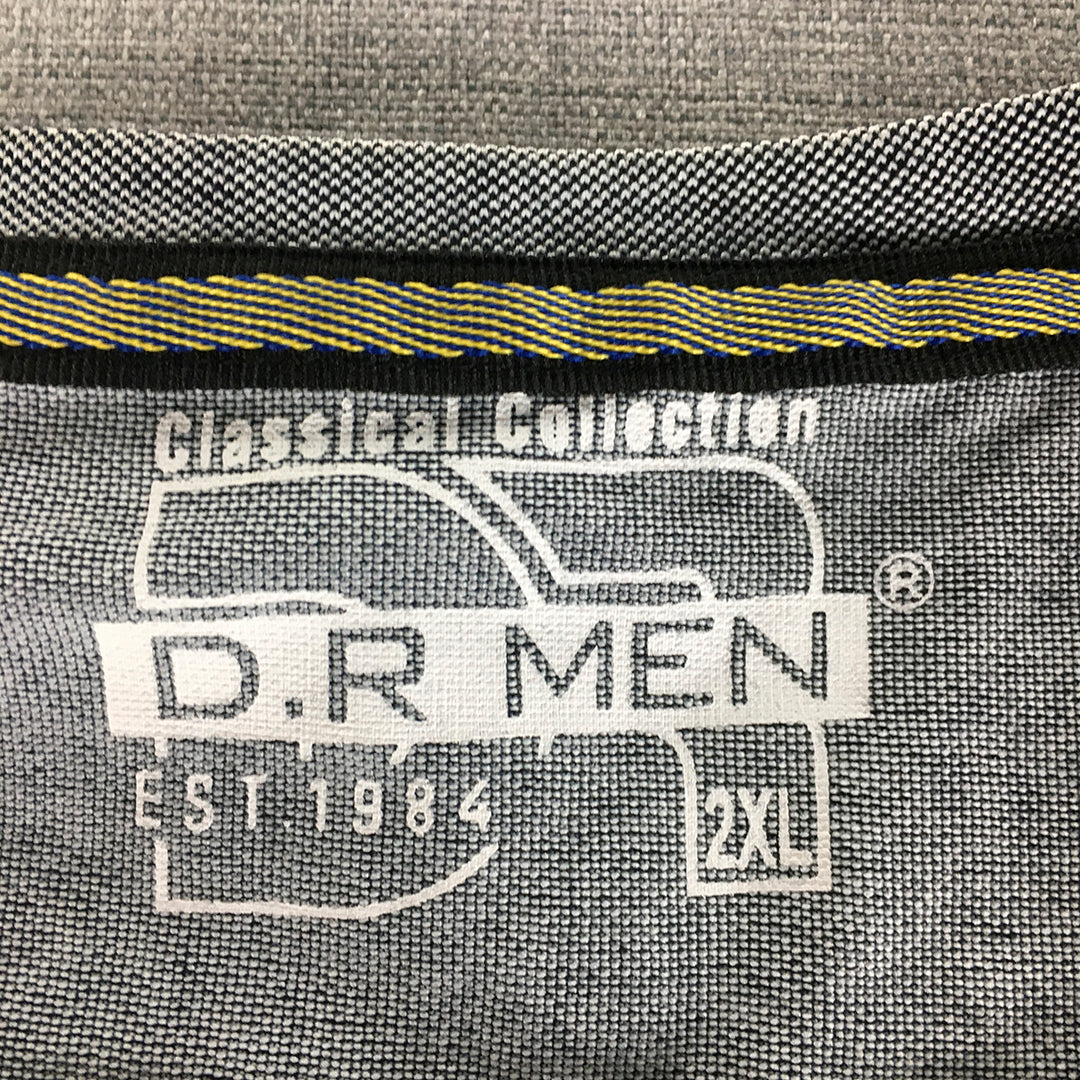 D.R Men T-Shirt Size L Grey Short Sleeve Crew Neck Tee