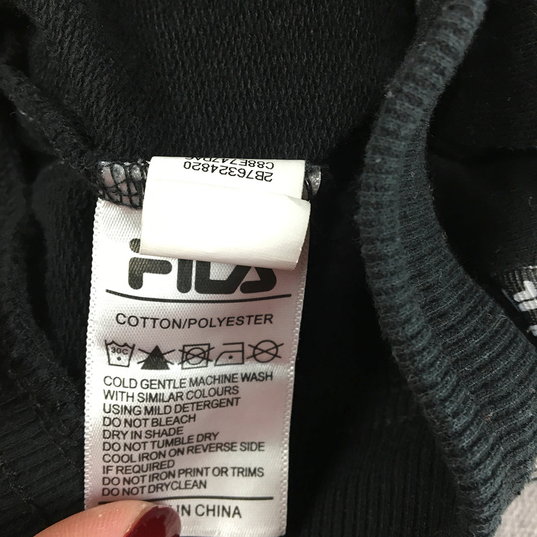 FILA Kids Boys Shorts Size 6 Black Logo Taping Pockets Drawstring