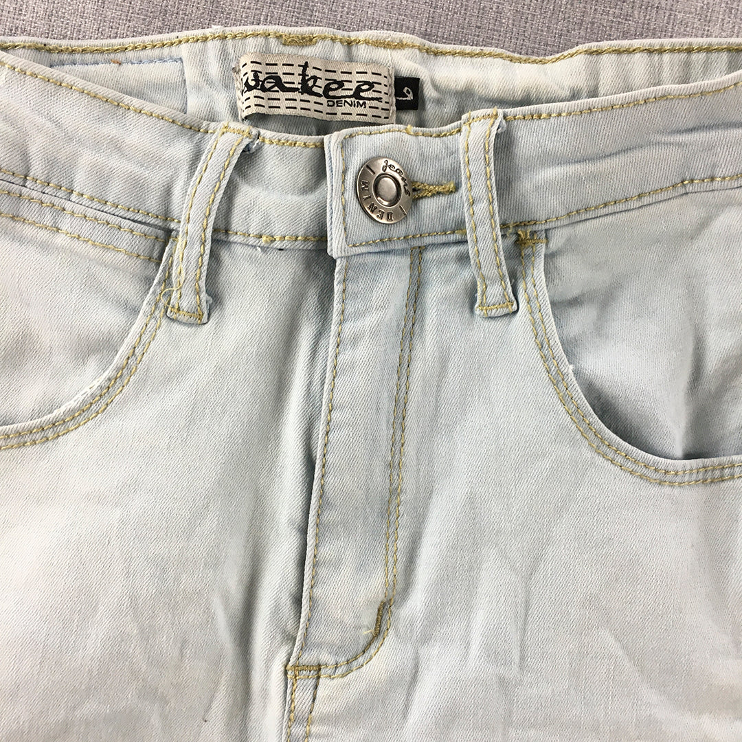 Wakee Denim Womens Shorts Size 6 Blue Light Wash Pockets