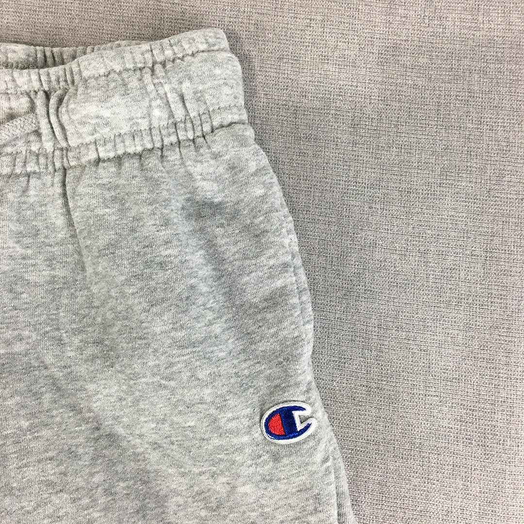 Champion Kids Boys Tracksuit Pants Size 6 Grey Logo Drawstring Jogger