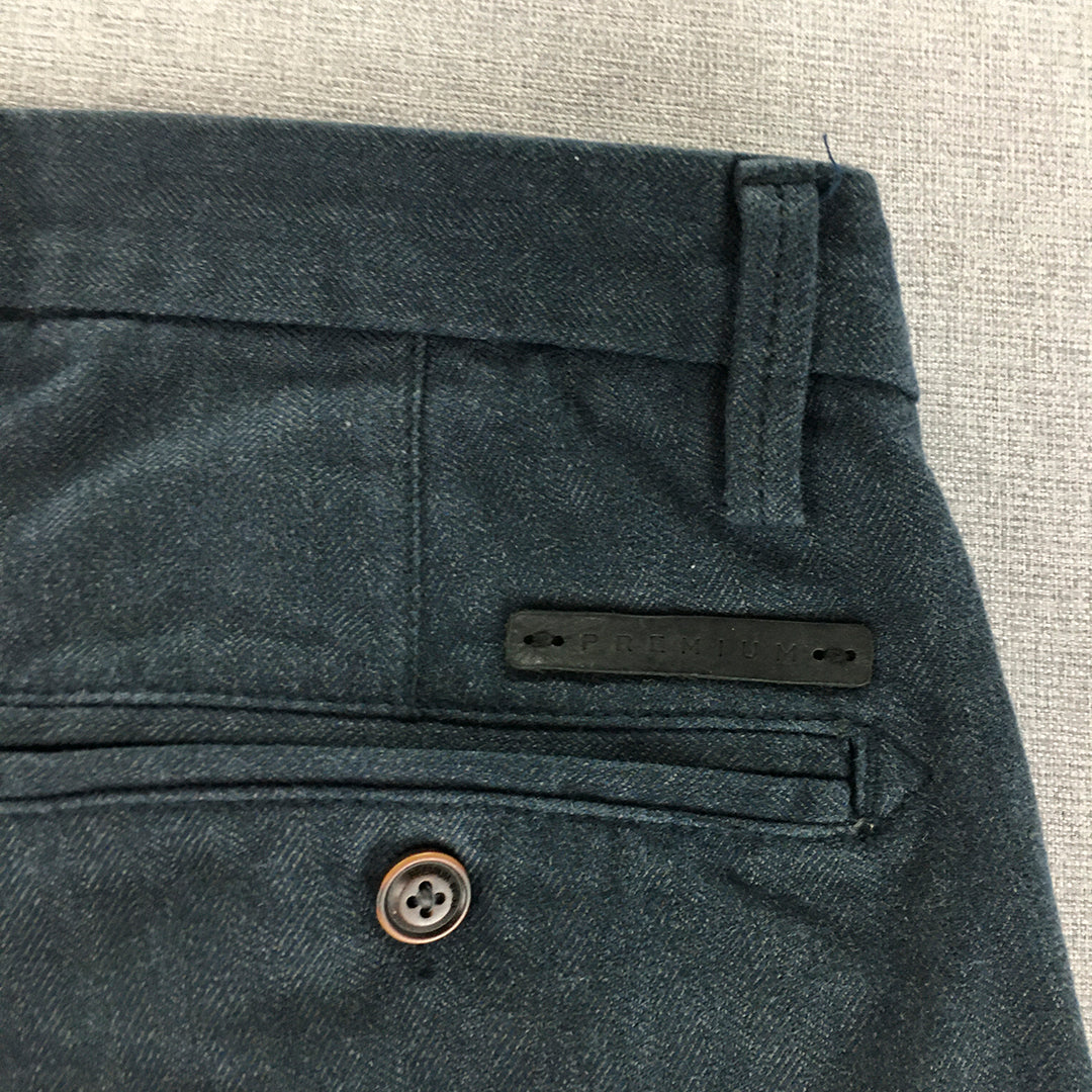 Jack & Jones Mens Chino Pants Size 31 Navy Blue Straight Pockets Trousers