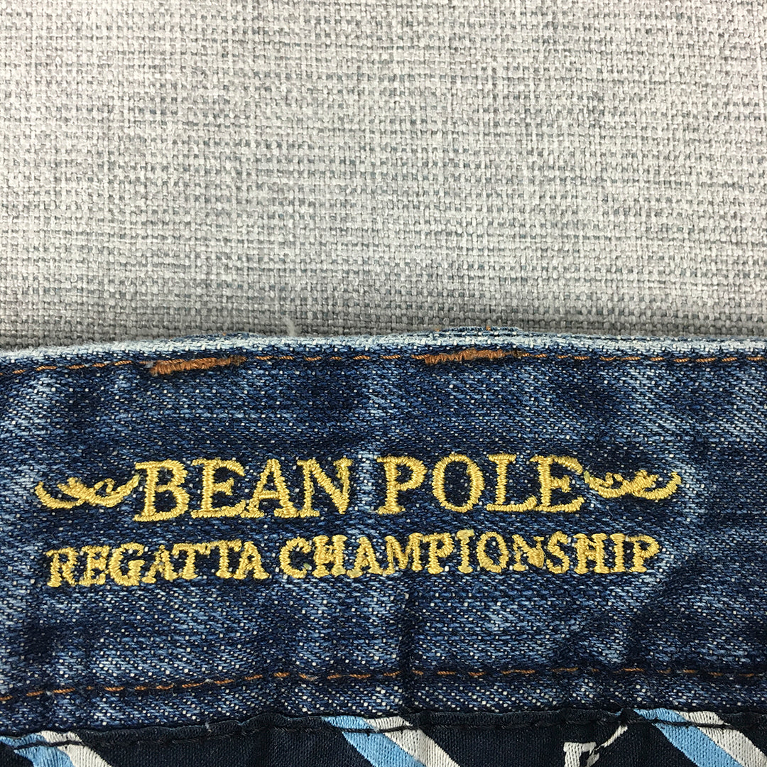 Bean Polo Mens Jeans Size 32 (W32 x L31) Blue Straight Leg Embroidered Logo