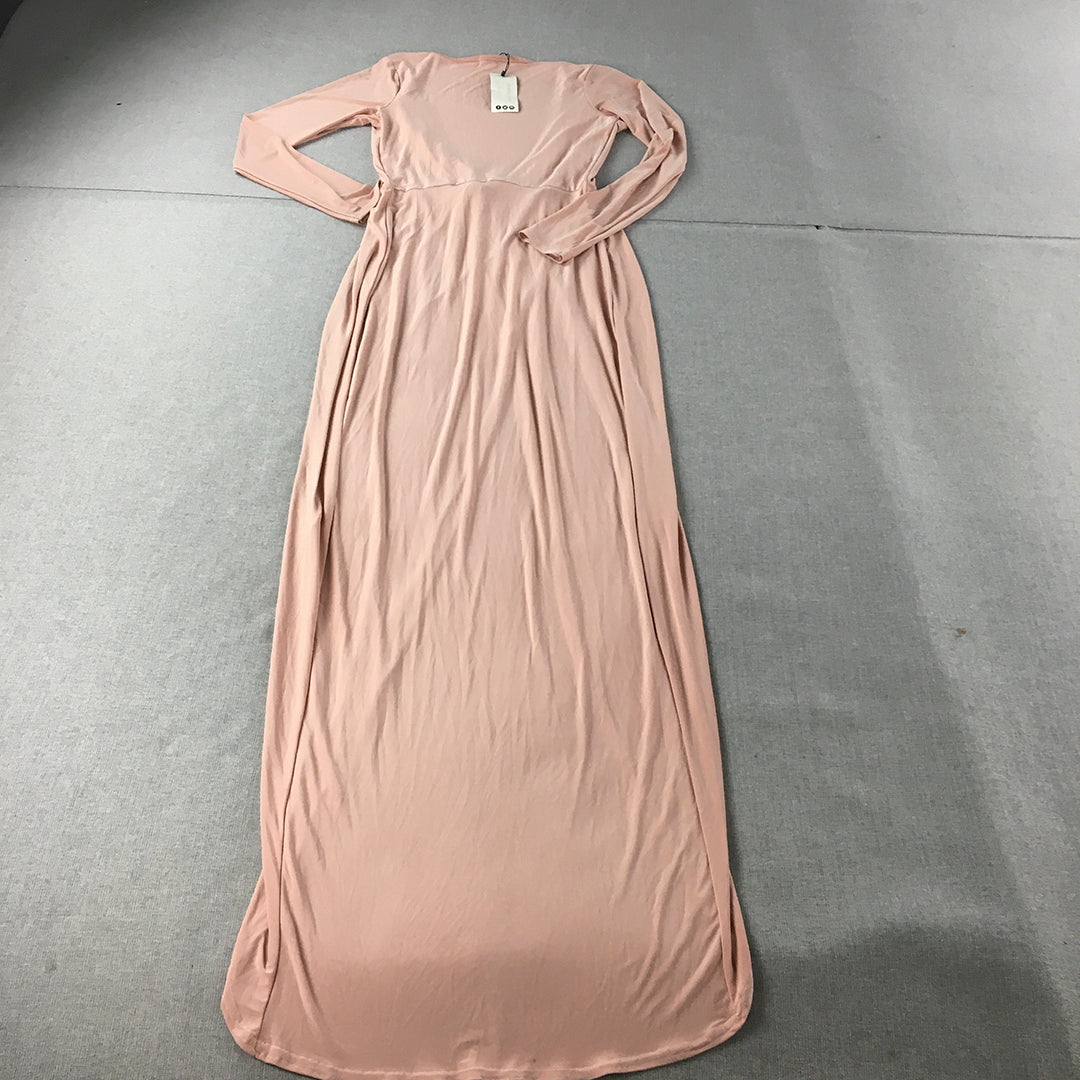 NEW Boohoo TALL Womens Evening Gown Size 8 Pink Maxi Full Length Dress